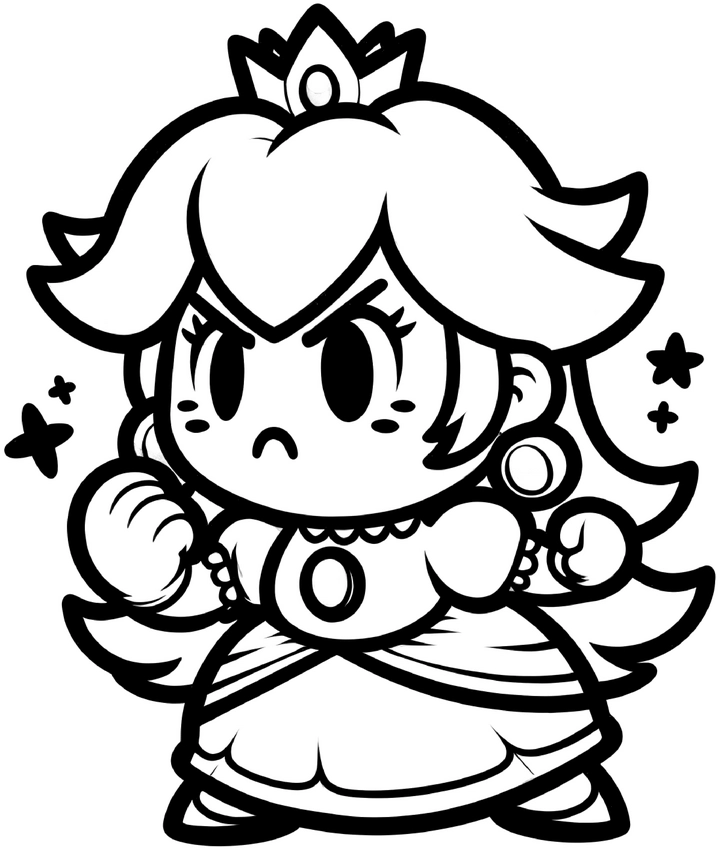 prinzessin-kampfbereit-malvorlage