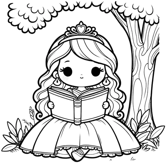 prinzessin-mit-buch-unter-baum