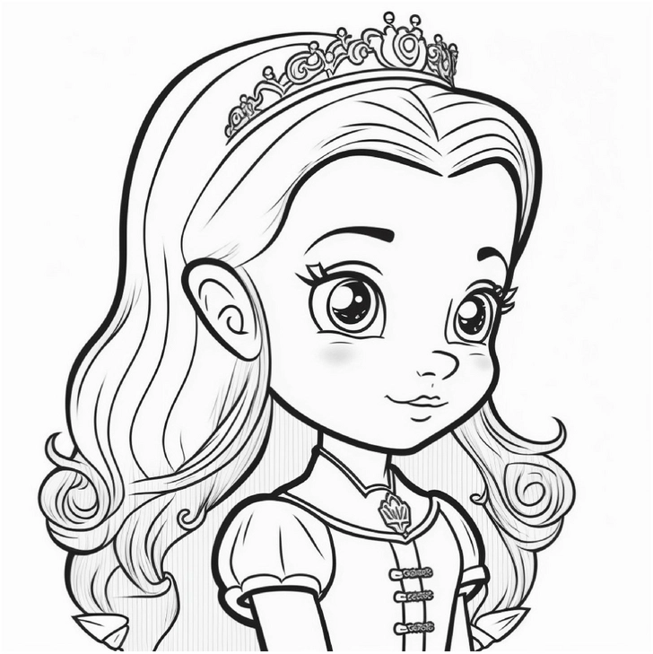 prinzessin-mit-diadem-ausmalvorlage