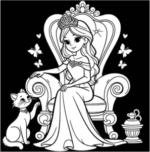 prinzessin-mit-kaetzchen-und-schmetterlingen
