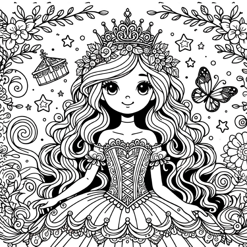 prinzessin-mit-zirkuswagen-und-schmetterlingen