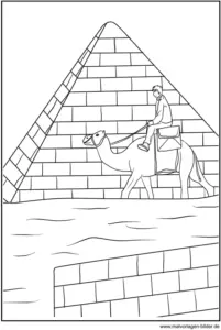 pyramide-und-kamel-aegypten-malvorlage