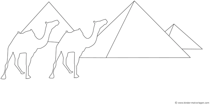 pyramiden-und-kamele-aegypten-malvorlage