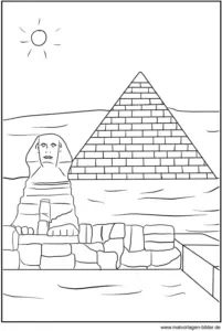 pyramiden-und-sphinx-aus-aegypten-malvorlage