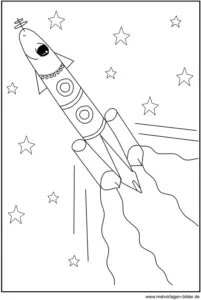 rakete-im-weltall-ausmalbild