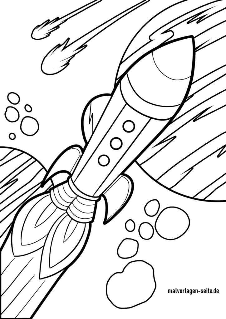 rakete-im-weltall-ausmalvorlage