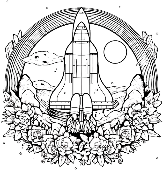 rakete-im-weltall-mit-blumen