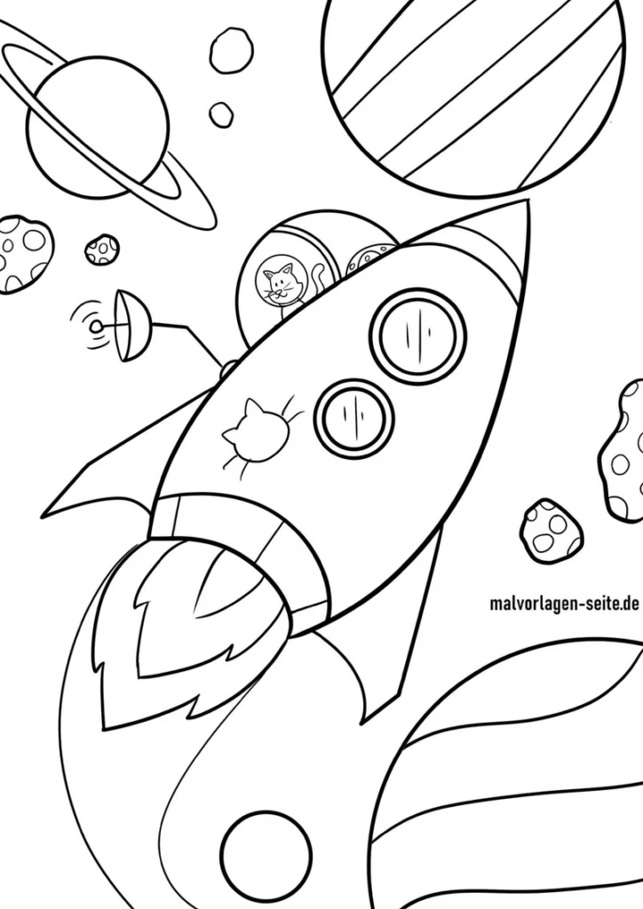 rakete-im-weltall-mit-katze-und-planeten