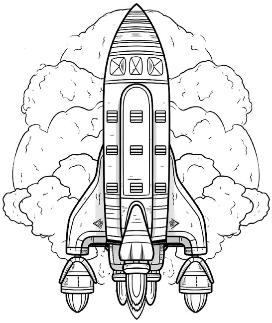rakete-im-weltall-und-wolken