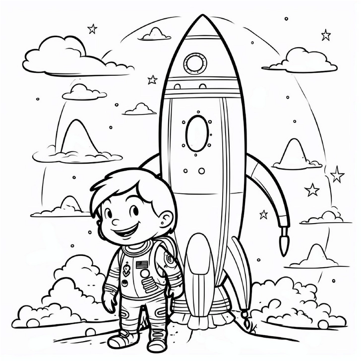 rakete-und-astronaut-im-weltall