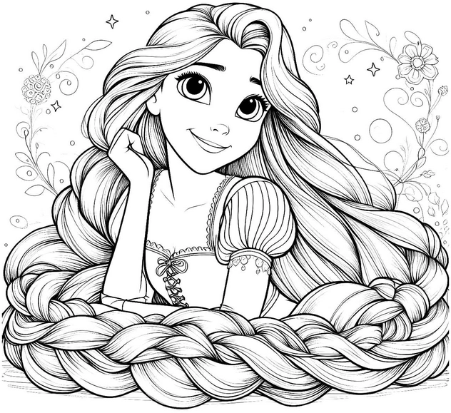 rapunzel-mit-floralen-elementen-lange-haare