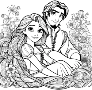 rapunzel-und-flynn-rider-in-blumenmeer
