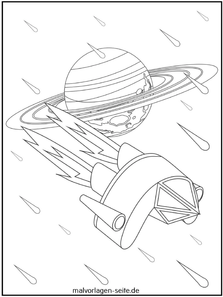 raumschiff-im-weltall-mit-planet-und-meteoriten