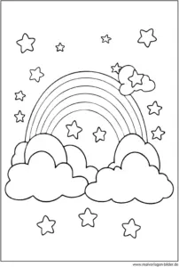 regenbogen-ausmalvorlage-mit-wolken-und-sternen