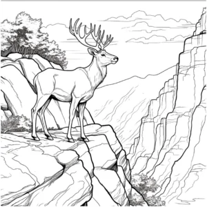 reh-auf-einer-klippe-malvorlage