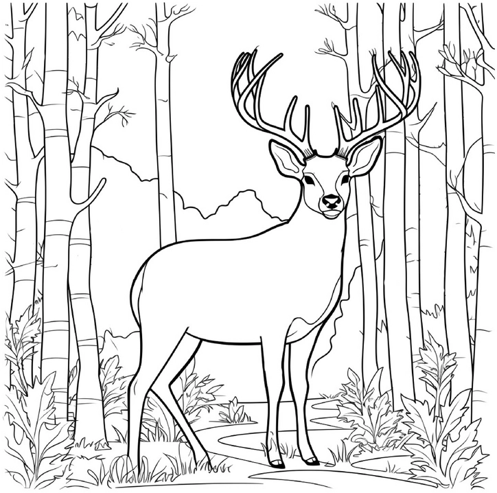 reh-im-bambuswald-ausmalvorlage