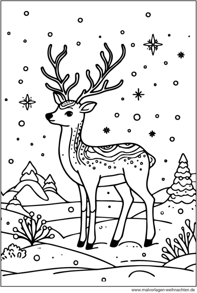 reh-in-winterlandschaft-ausmalvorlage
