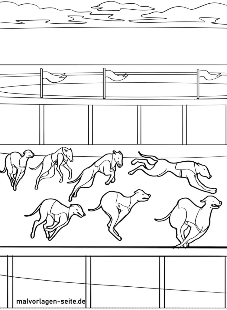 rennende-hunde-ausmalvorlage