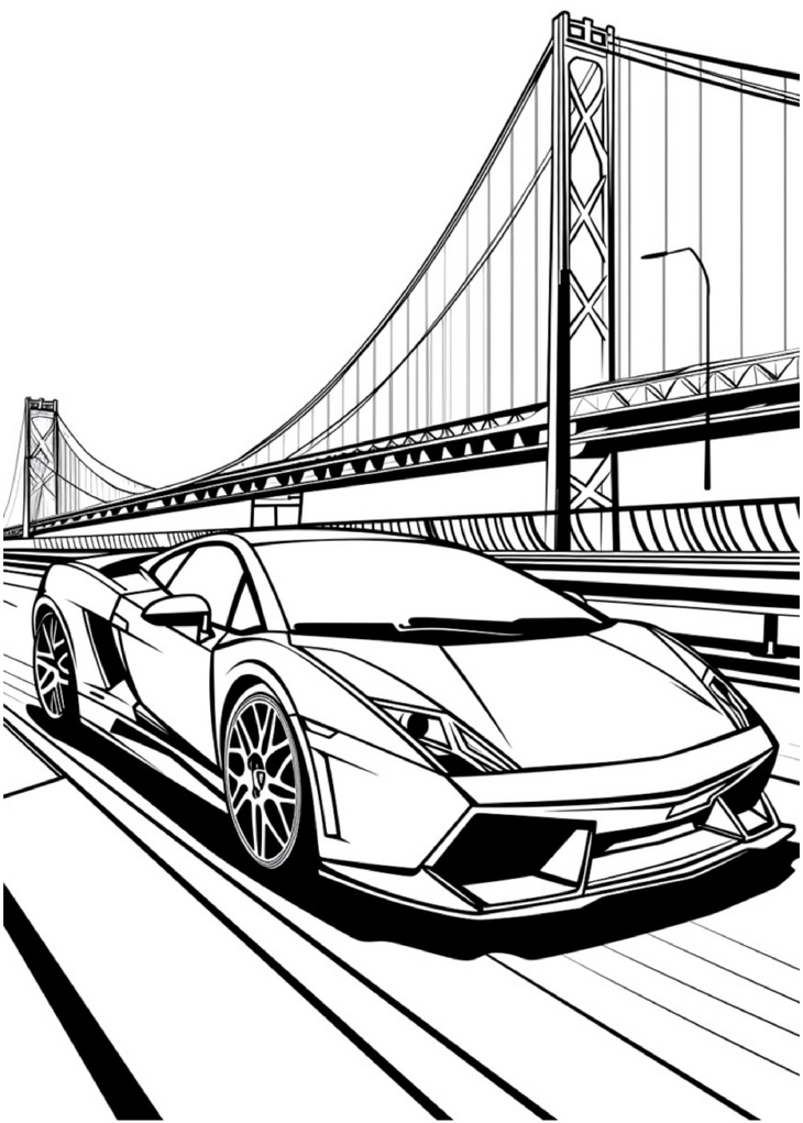 rennwagen-auf-strasse-mit-bruecke