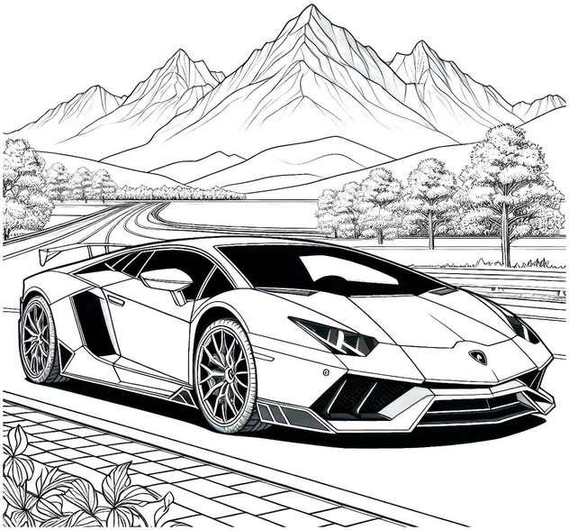 rennwagen-in-berglandschaft-ausmalvorlage