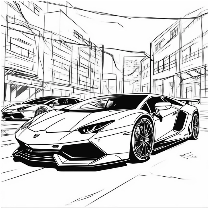 rennwagen-in-der-stadt-malvorlage