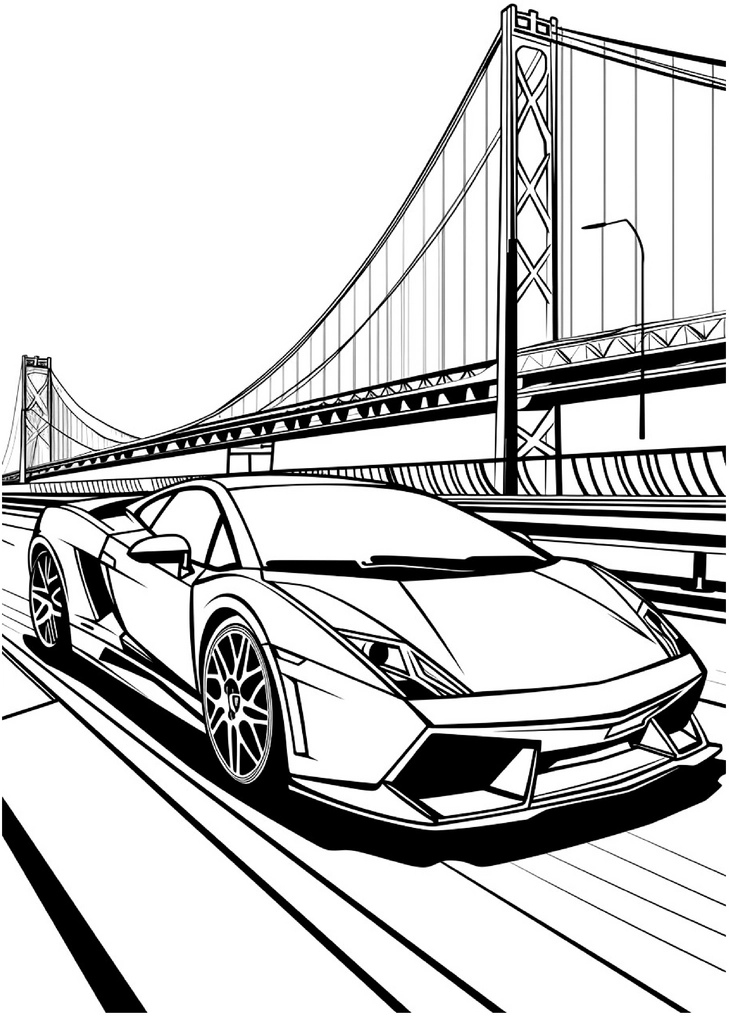 rennwagen-mit-bruecke-ausmalbild