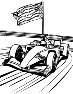 rennwagen-mit-flagge-ausmalvorlage