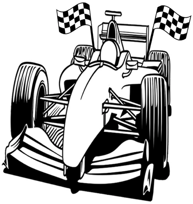 rennwagen-mit-karierten-flaggen-malvorlage