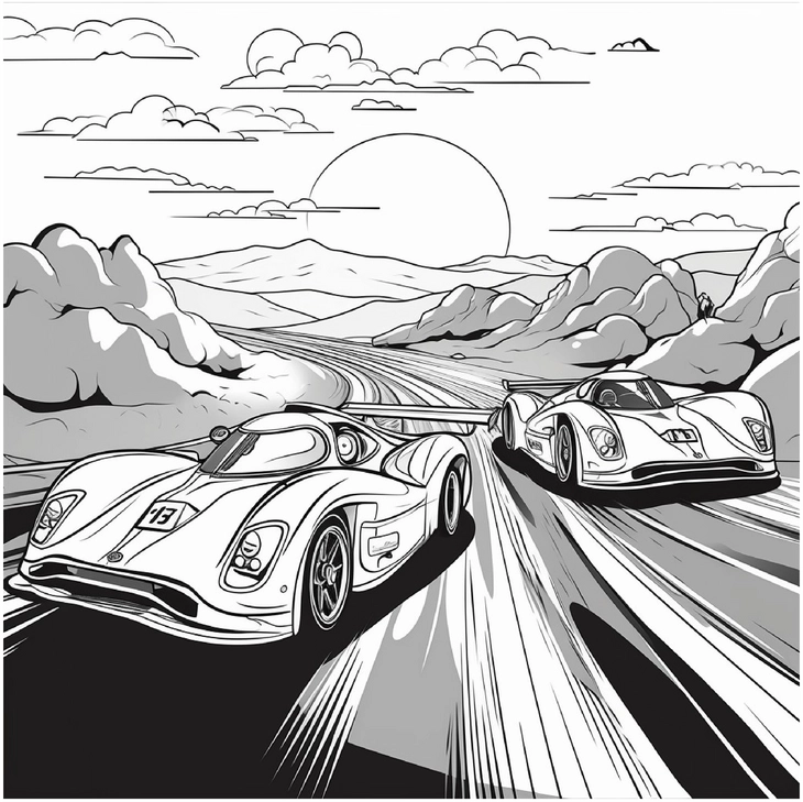 rennwagen-vor-sonnenuntergang