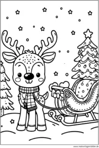 rentier-weihnachten-ausmalvorlage