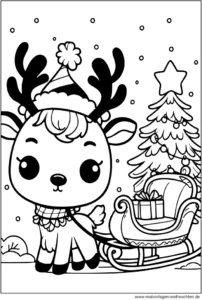 rentier-weihnachten-schlitten-malen-vorlage