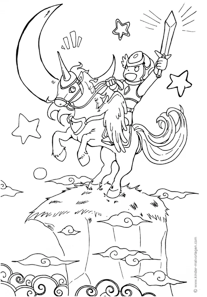 ritter-auf-einhorn-mit-mond-und-sternen