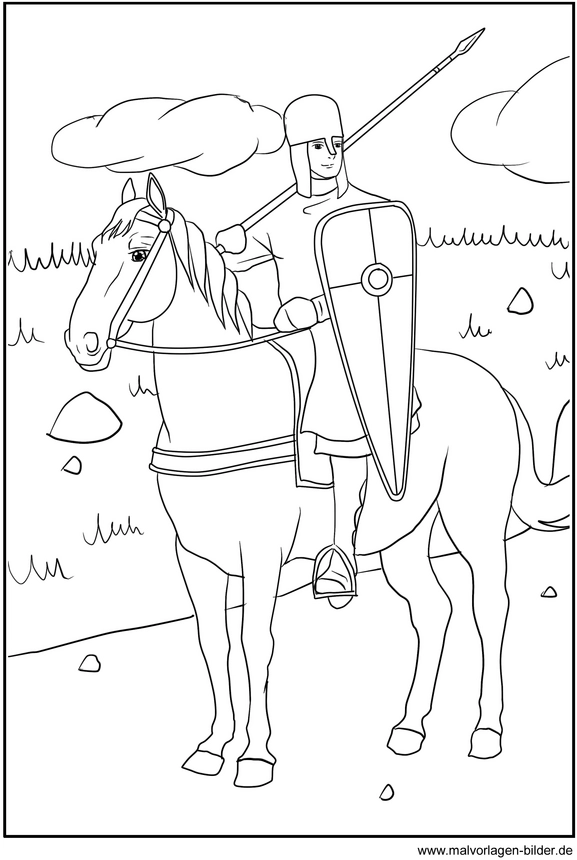 ritter-auf-pferd-malvorlage