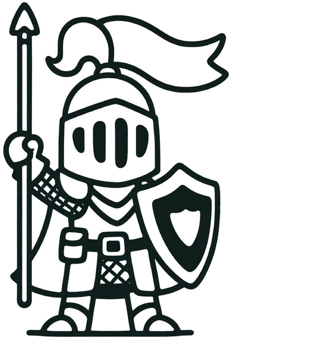 ritter-mit-schild-und-speer-ausmalvorlage