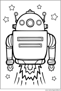 roboter-im-weltall-malen-nach-zahlen