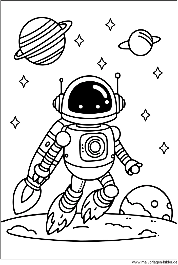 roboter-im-weltall-mit-planeten-und-sternen