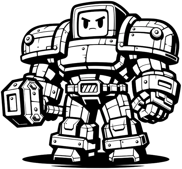 roboter-mit-hammer-ausmalvorlage