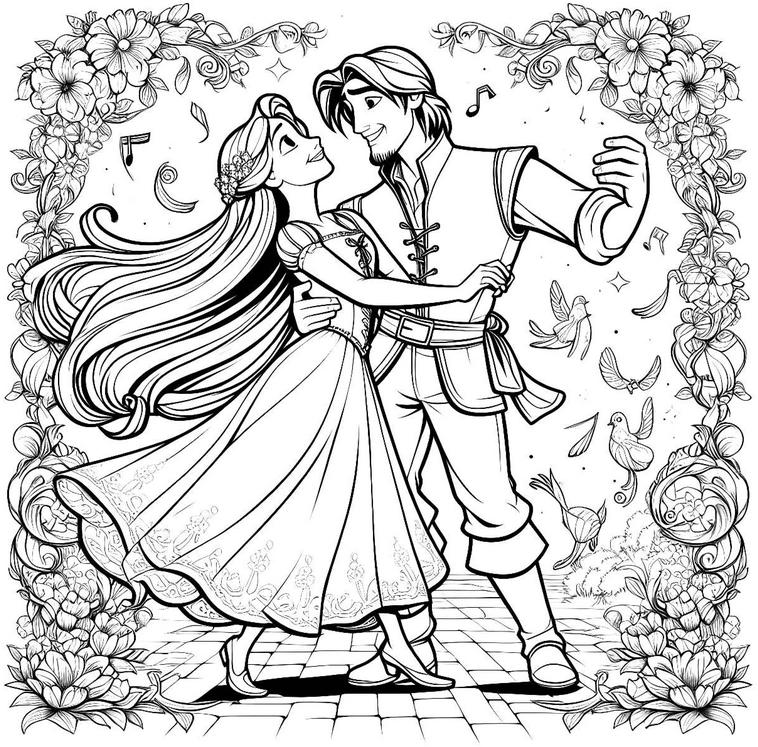 romantisches-tanzpaar-mit-blumen-und-voegeln