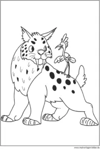 saebelzahntiger-und-vogel-ausmalvorlage