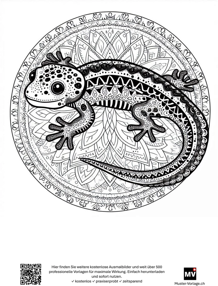 salamander-mit-mandala-muster-ausmalvorlage