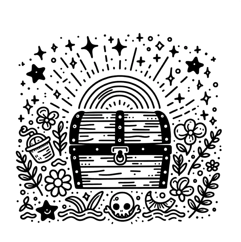 schatztruhe-blumen-und-sternen-ausmalvorlage