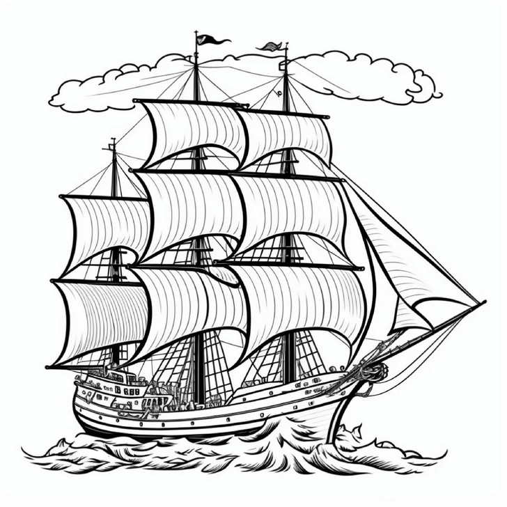 schiff-auf-dem-meer-malen-vorlage