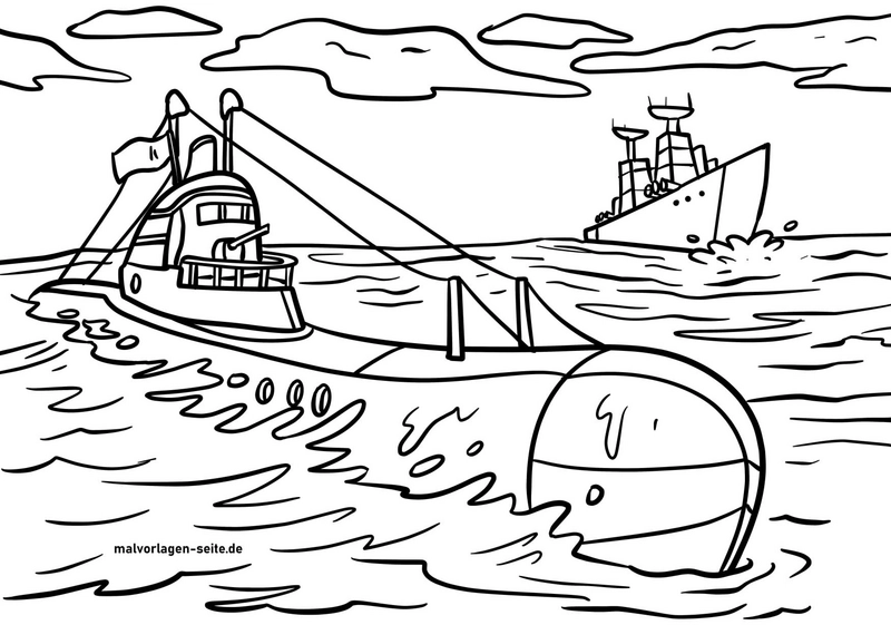 schiffe-auf-hoher-see-malvorlage
