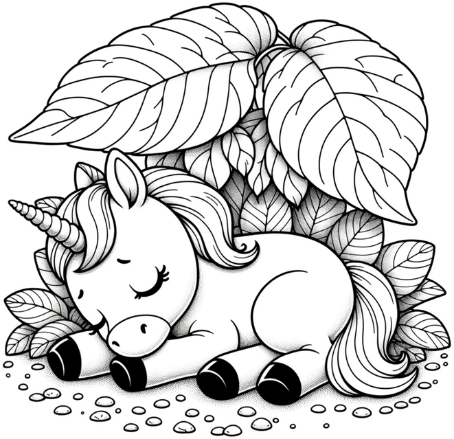 schlafendes-einhorn-malvorlage