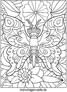 schmetterling-blumen-ausmalvorlage