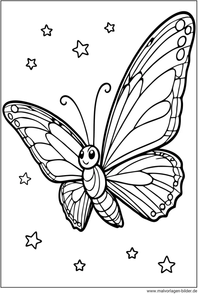 schmetterling-mit-sternen-ausmalvorlage
