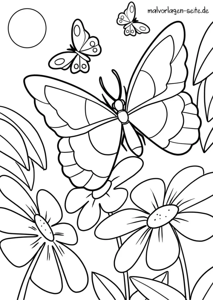 schmetterling-und-blumen-malen
