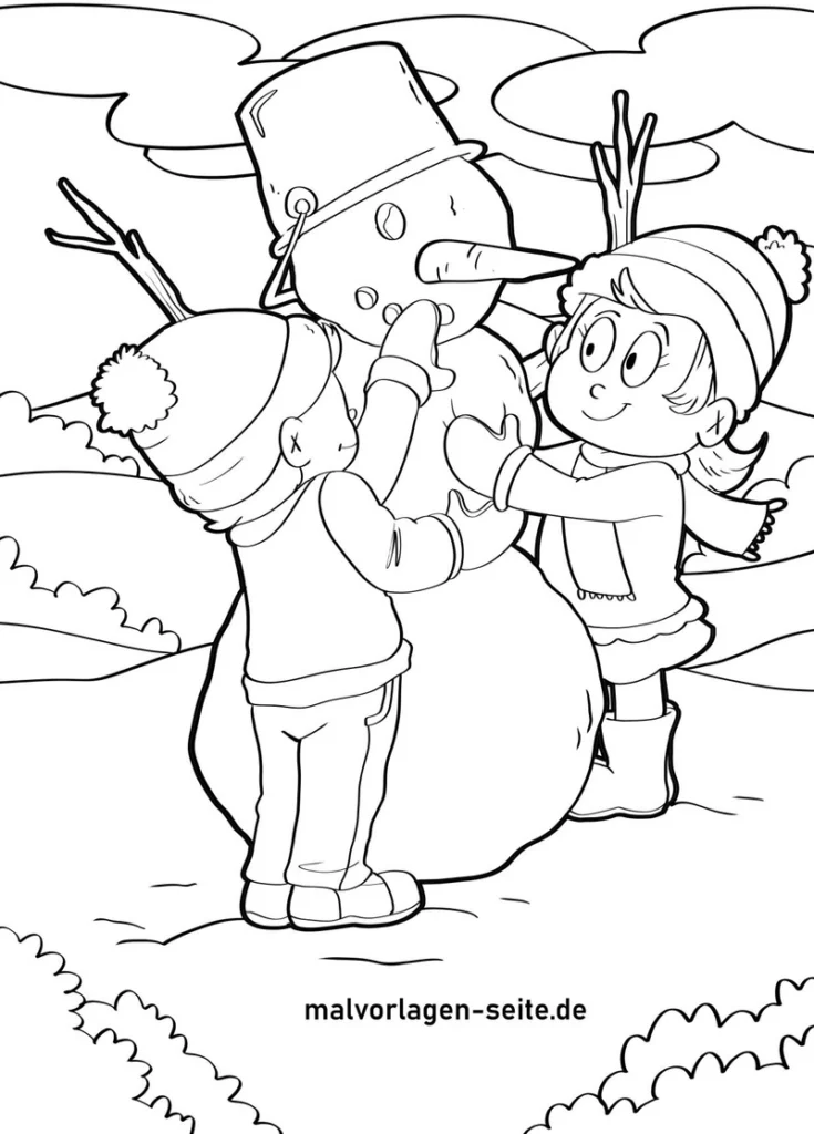 schneemann-bauen-mit-kindern-in-winterlandschaft