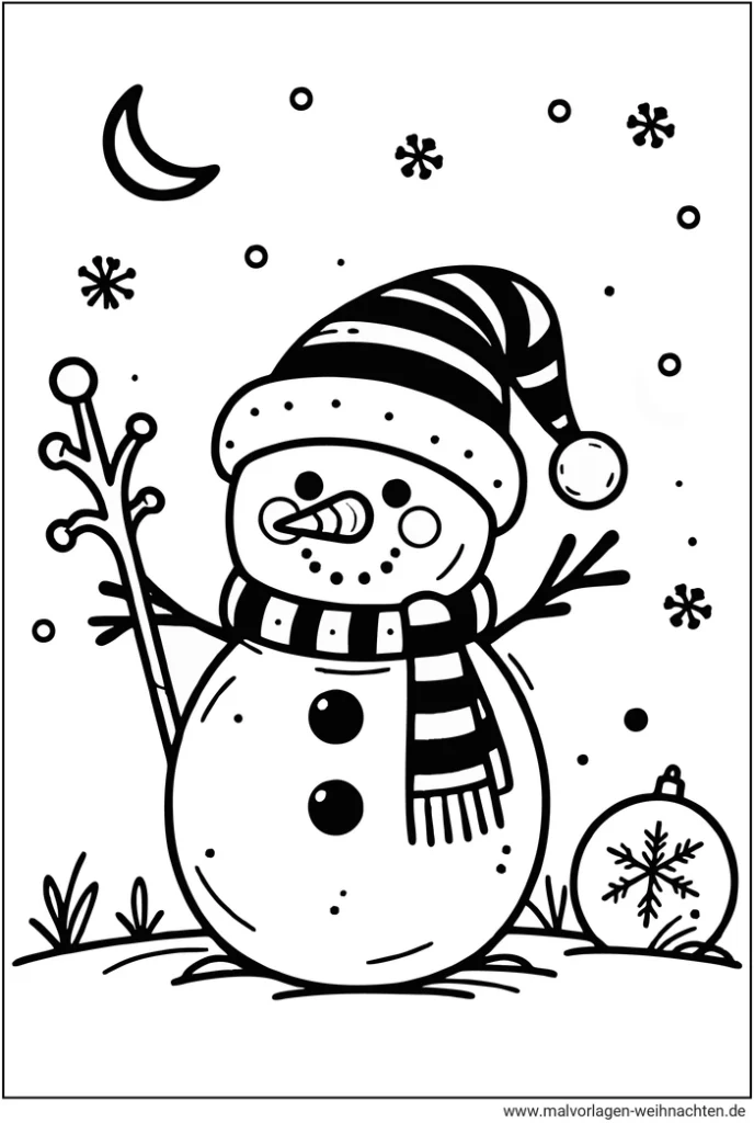 schneemann-im-winter-ausmalbild