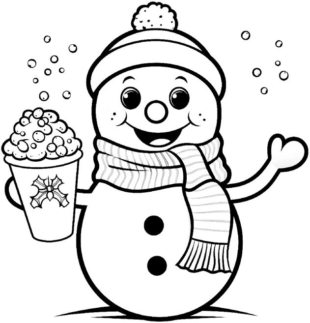 schneemann-mit-popcorn-und-schneeflocken